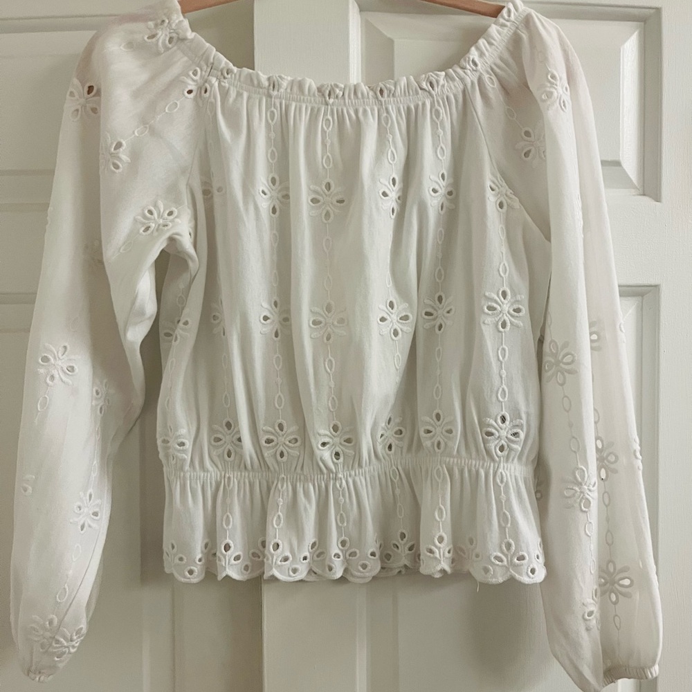 White Eyelet Off the Shoulder Top